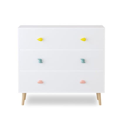 Solid Wood Three Drawer Dresser in the Nursery