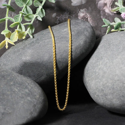 Two 14k yellow gold round box chain necklaces 1.7mm on Tampa Home & Garden Store