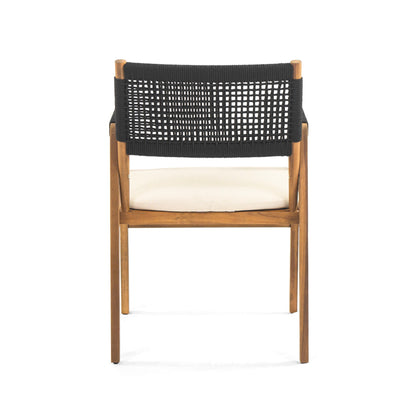 Rustic Patio Acacia Bistro Set with Cushions