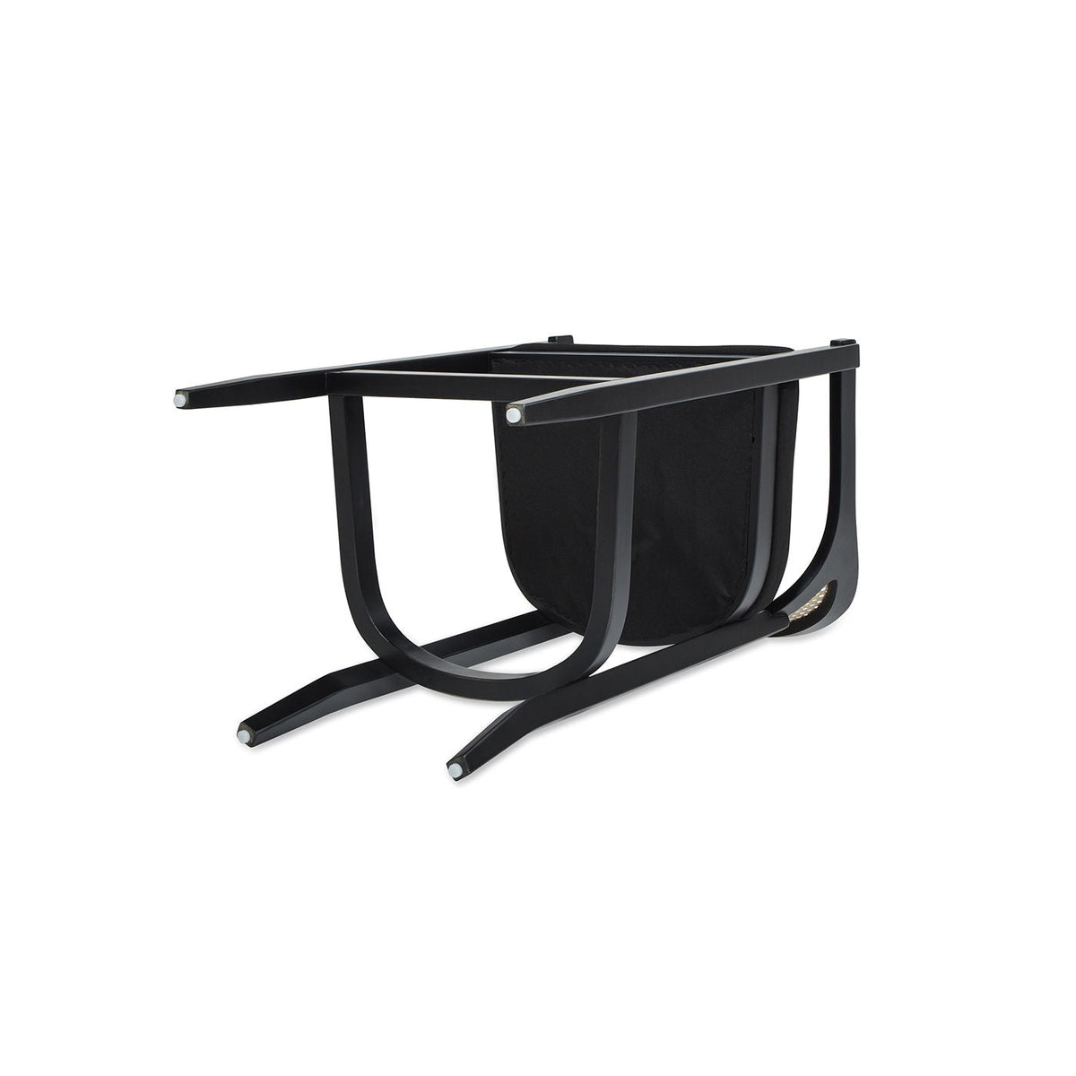 Counter height bench frame in black metal with curved cantilever legs and sling insert on Tampa Home & Garden Store