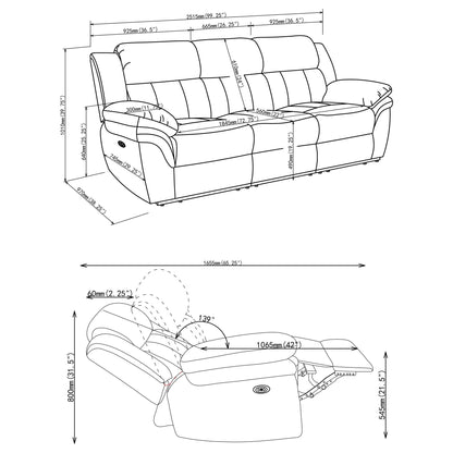 Divine Tufted Reclining Sofa with Memory Foam