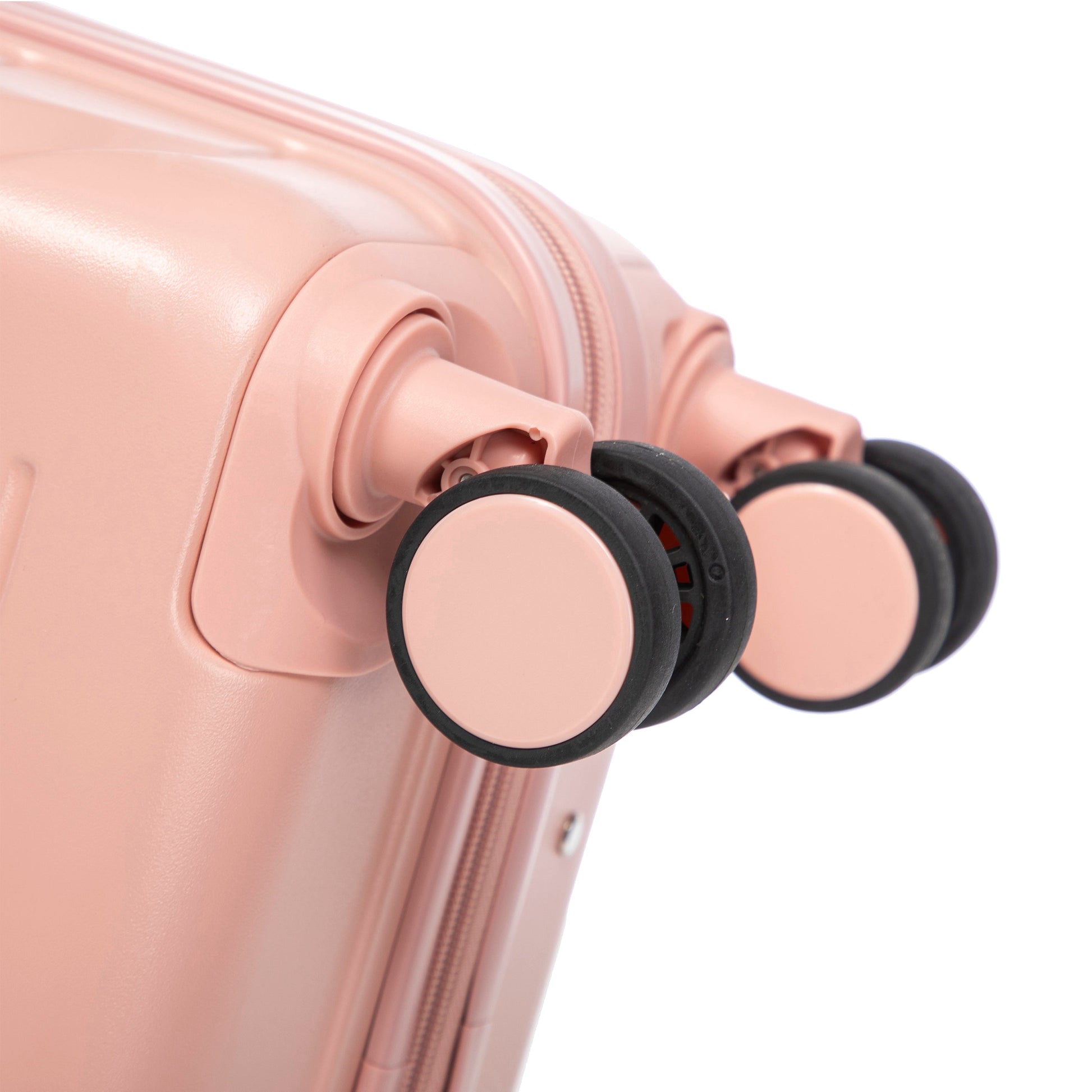 2-Piece ABS Spinner Wheel Luggage Set pink by HouseOfZazla with black spinner wheels on Tampa Home & Garden Store
