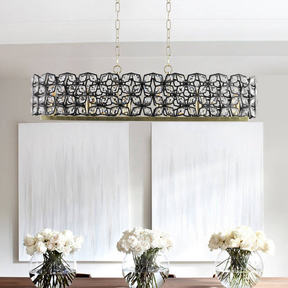 39-inch Crystal and Black-Gold Pendant Chandelier by HouseOfZazla on Tampa Home & Garden Store