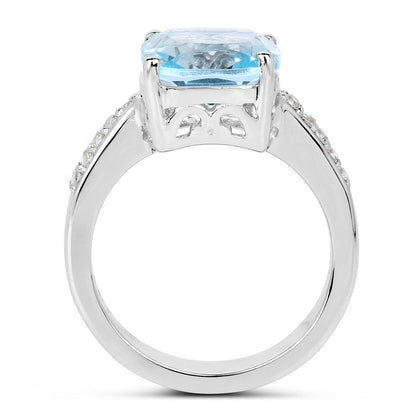 4.62 Carat Genuine Blue Topaz and White Topaz Sterling Silver Ring by Bids.com on Tampa Home & Garden Store