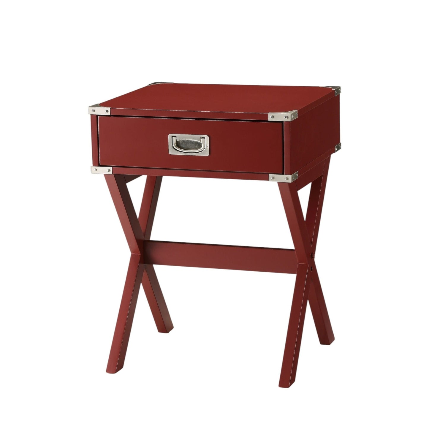 Babs Accent Table with Drawer Square Wooden Top
