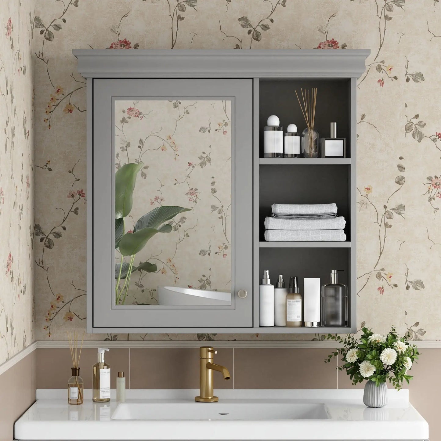 Wall Mounted Medicine Cabinet with Mirror