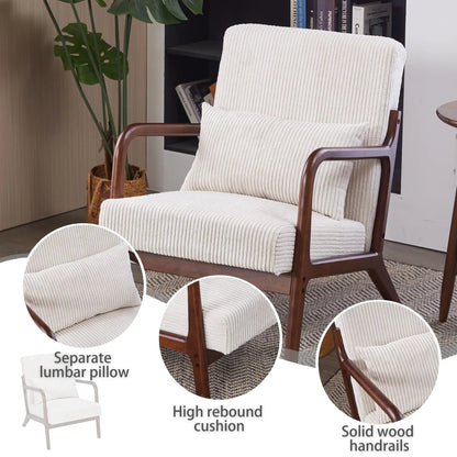 Modern Accent Chair with Pillow and Wood Frame