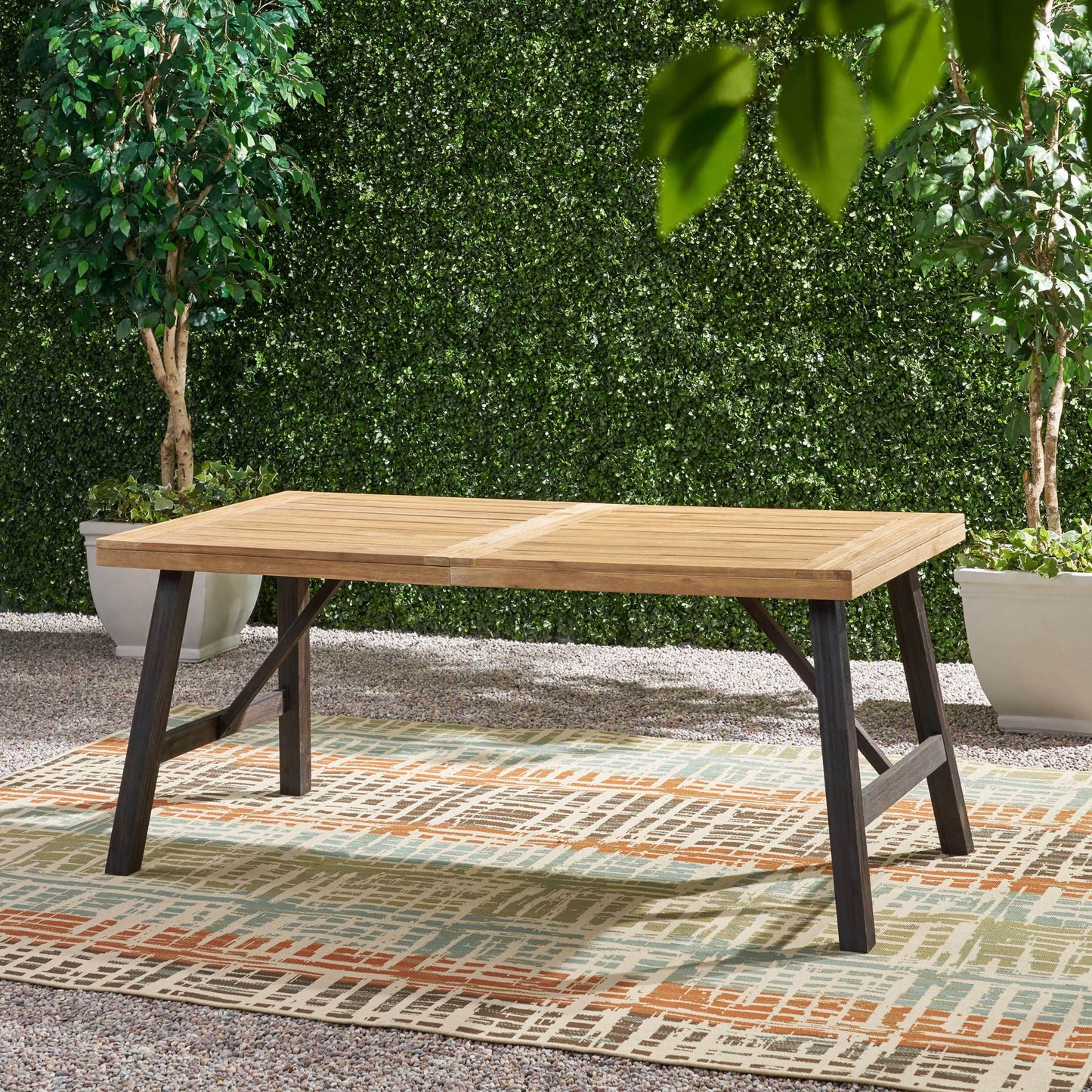 Outdoor Dining Set with Two Benches and a Table