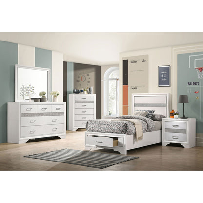 Urbana storage panel bed in white with underbed drawers, by HouseOfZazla on Tampa Home & Garden Store