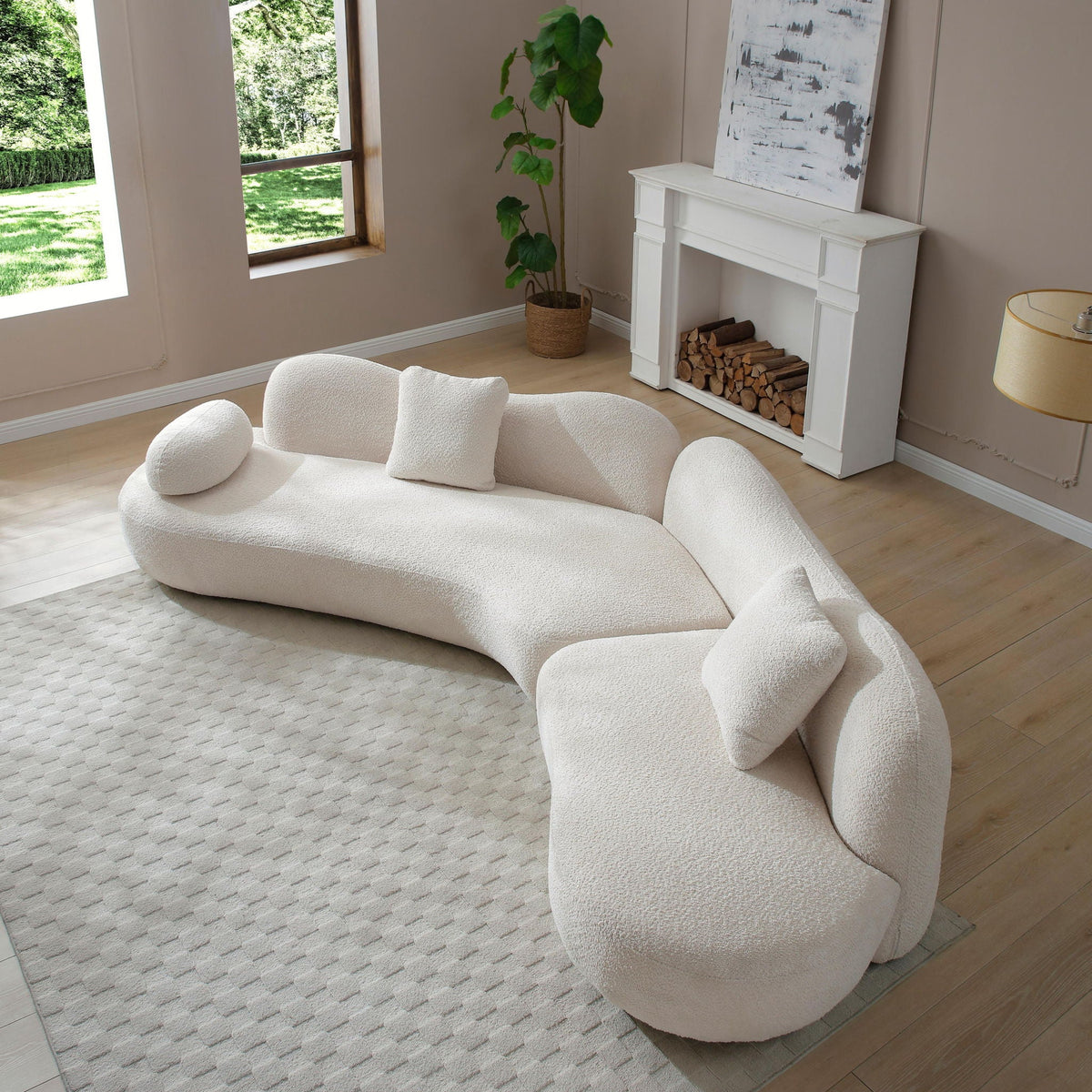 Modern Curved Modular Sofa Set for a Living Room