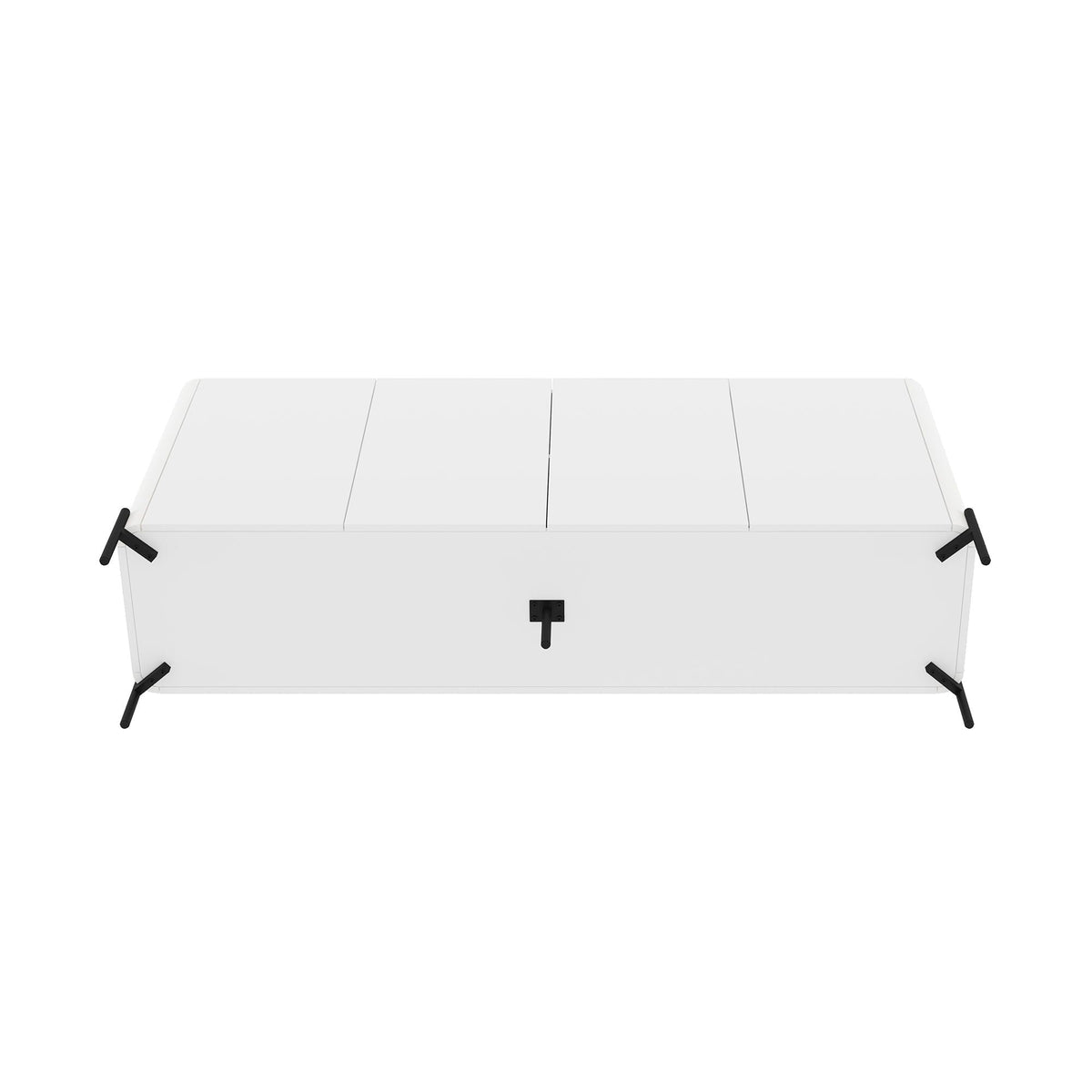 Abbey Sideboard with Adjustable Shelves in white finish, black metal legs by HouseOfZazla on Tampa Home & Garden Store