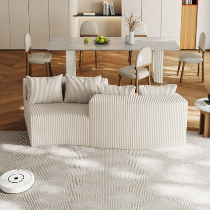 Curved Modular Sectional Sofa and Four Pillows