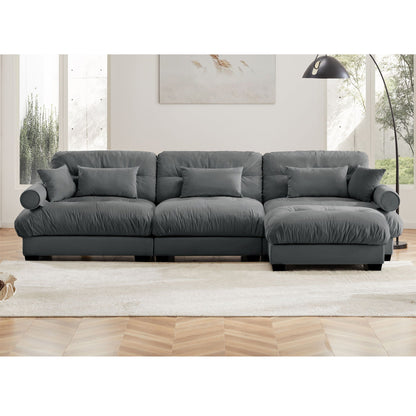 Oversized Modular Sofa with Movable Ottoman