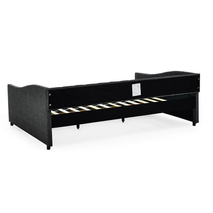 Upholstered Tufted Daybed with Storage Drawers