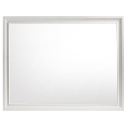 Corbin glittering bedroom set mirror frame, white beveled edge by HouseOfZazla on Tampa Home & Garden Store