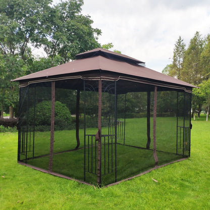 13x10 Outdoor Gazebo Canopy With Double Roof