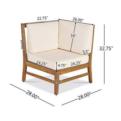 Perla 5 Pieces Outdoor Wood Patio Sofa Set