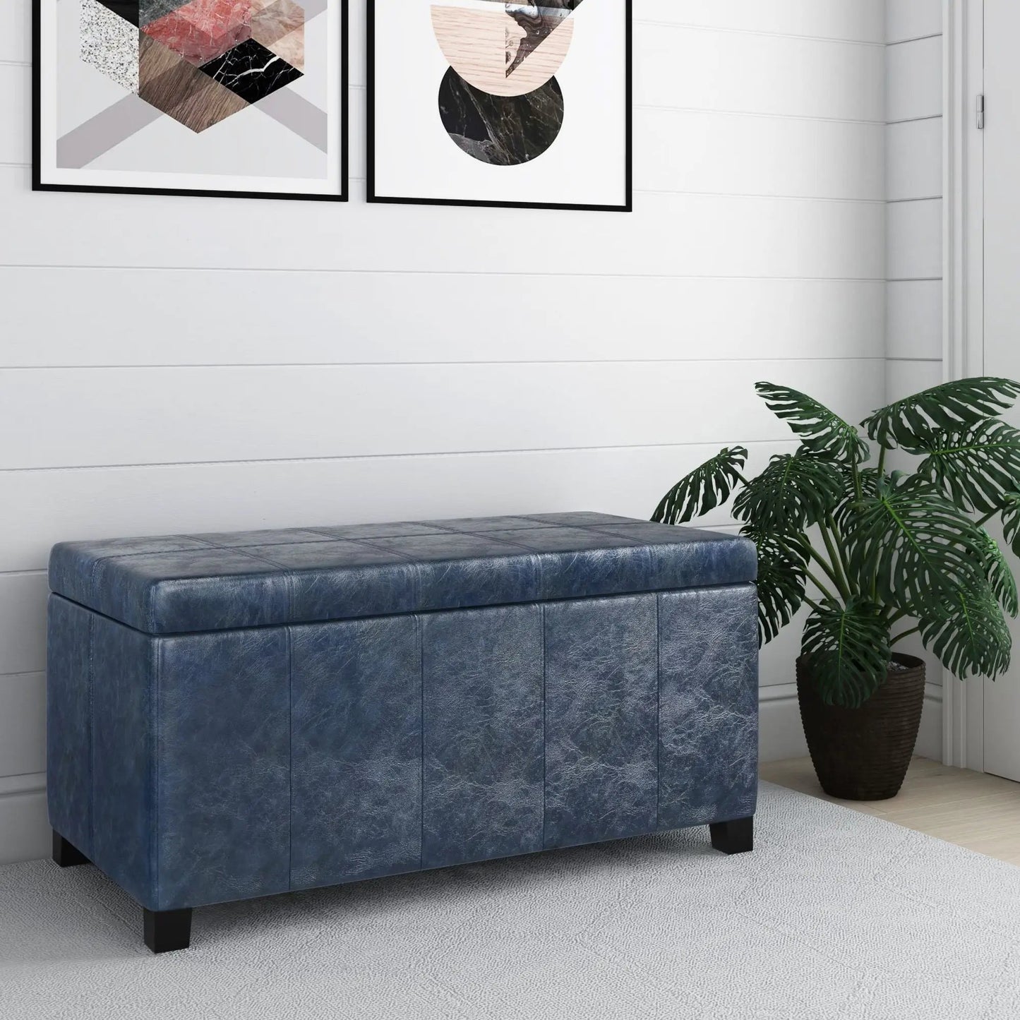 Dover Upholstered Storage Ottoman Bench with Lid