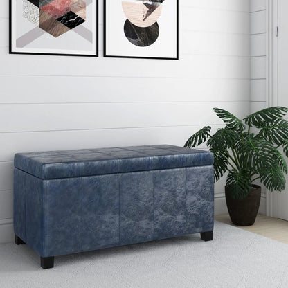 Dover Upholstered Storage Ottoman Bench with Lid