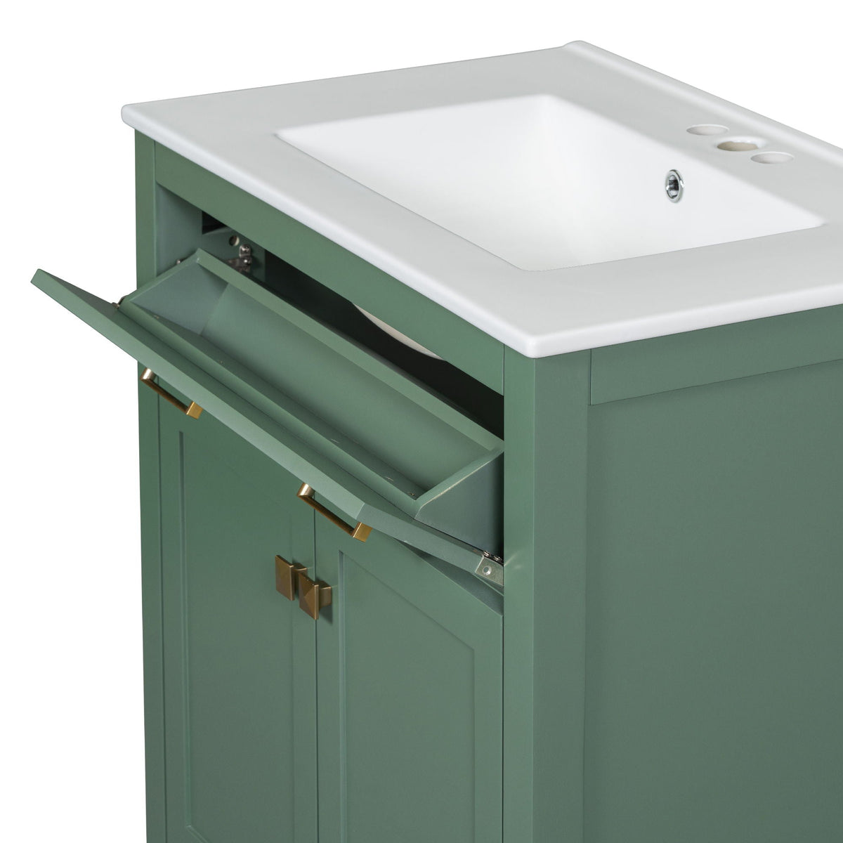Modern bathroom vanity with ceramic sink, green finish and soft-close doors by HouseOfZazla on Tampa Home & Garden Store