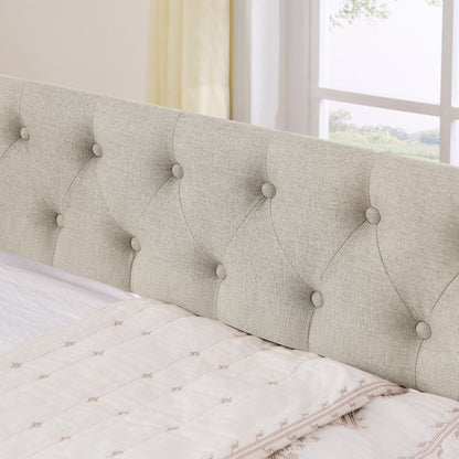 Upholstered gray tufted daybed with button details by HouseOfZazla, a trundle bed on Tampa Home & Garden Store