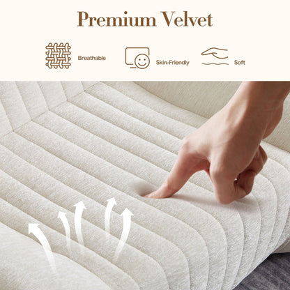 Bean Bag Chair for Adults white chenille fabric memory foam fill HouseOfZazla on Tampa Home & Garden Store