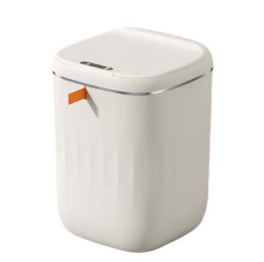Perfecsy white plastic smart trash can with lid, compact indoor bin for bedroom or kitchen on Tampa Home & Garden Store