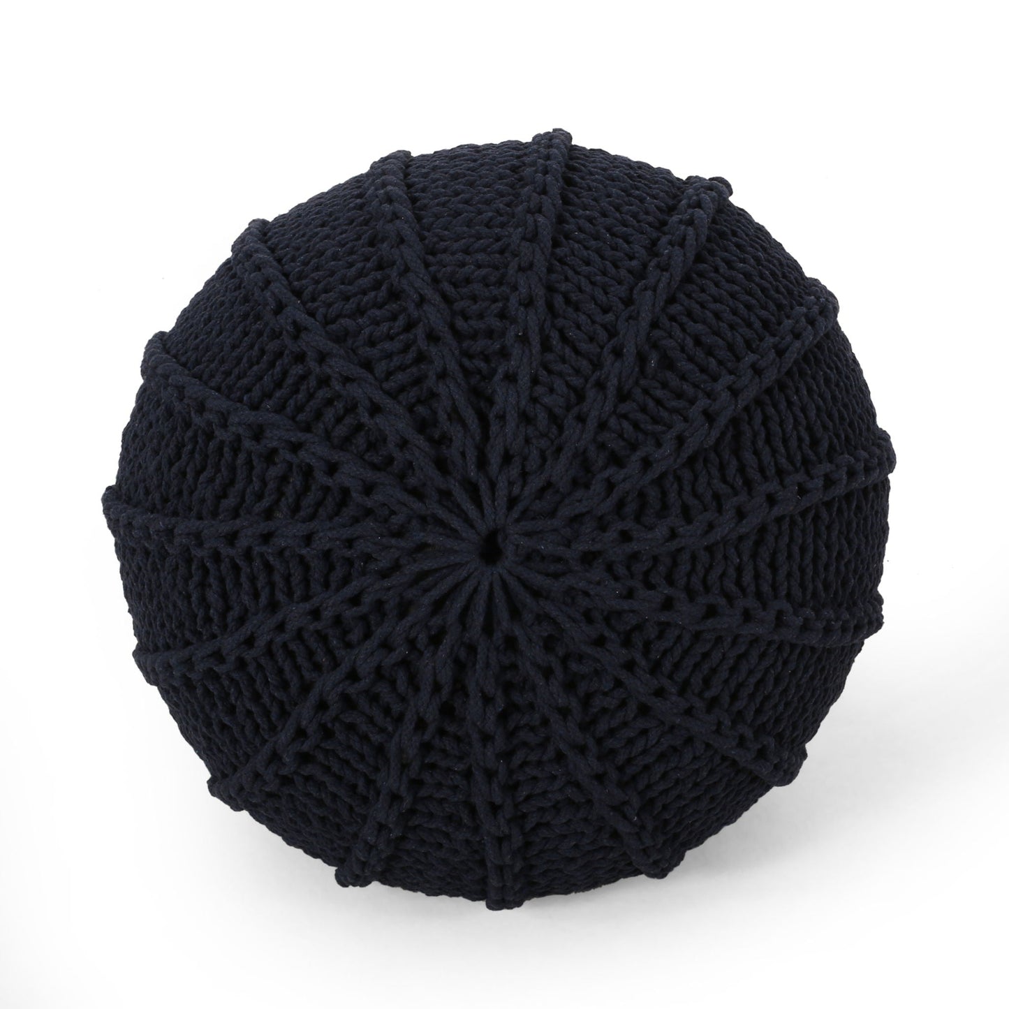Bordeaux Knitted Pouf Ottoman and Floor Cushion
