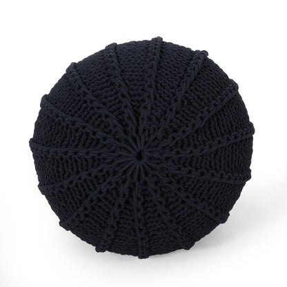 Bordeaux Knitted Pouf Ottoman and Floor Cushion