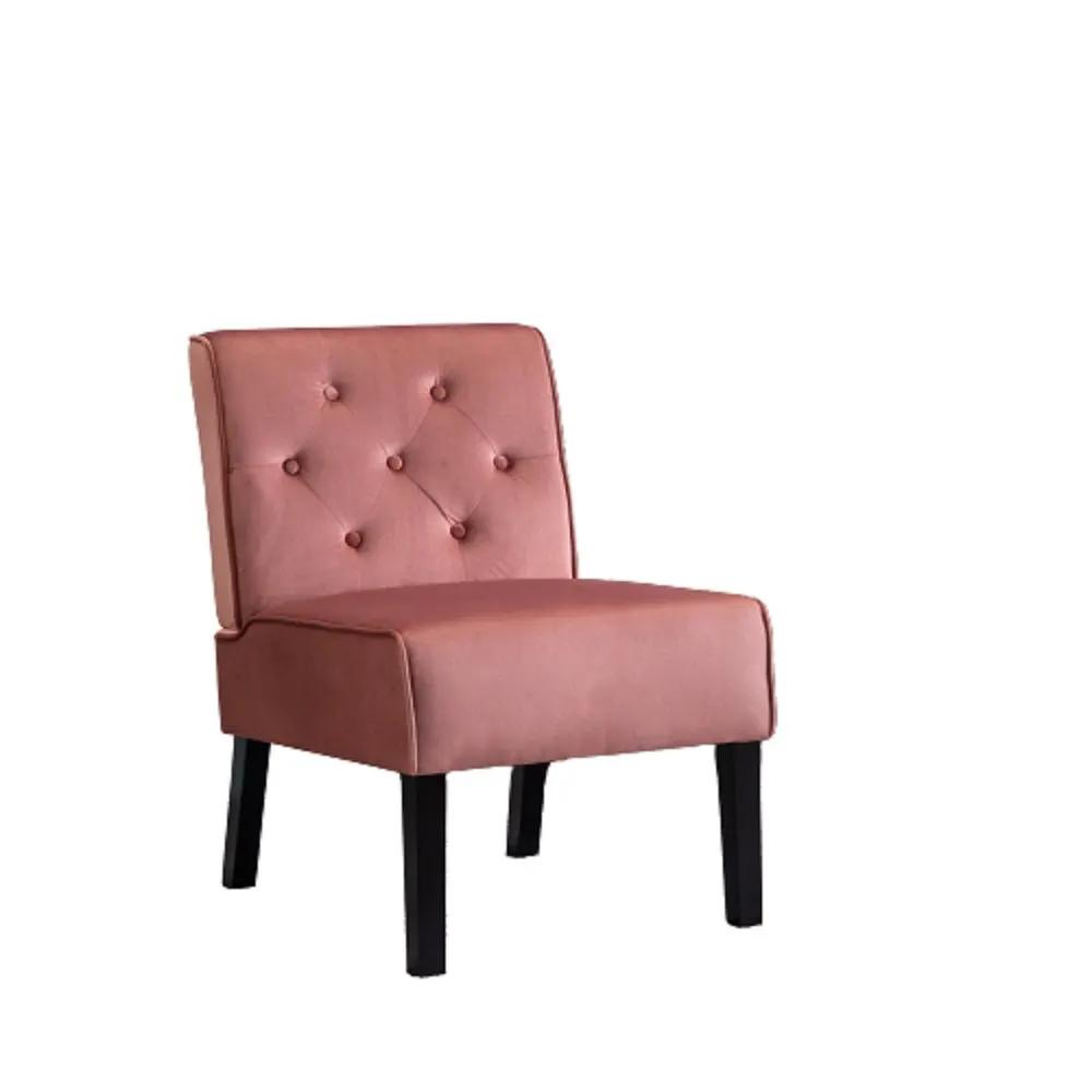 Reese living room armless button-tufted accent chair set of 2 in pink velvet with legs on Tampa Home & Garden Store