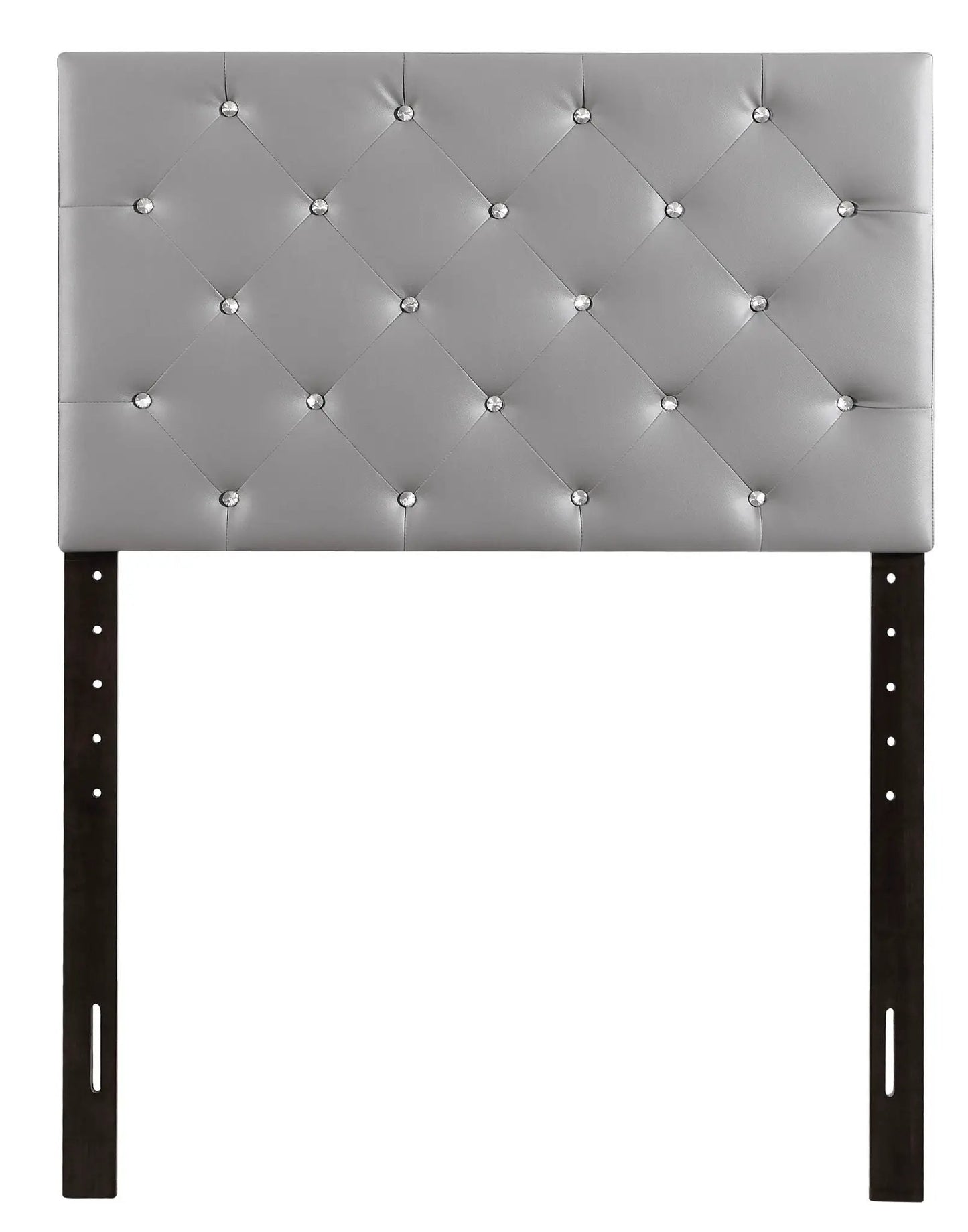 Panel Headboard with Faux Jewel Button Tufting