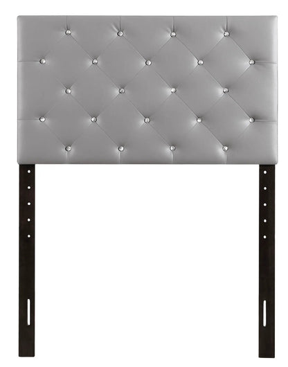 Panel Headboard with Faux Jewel Button Tufting