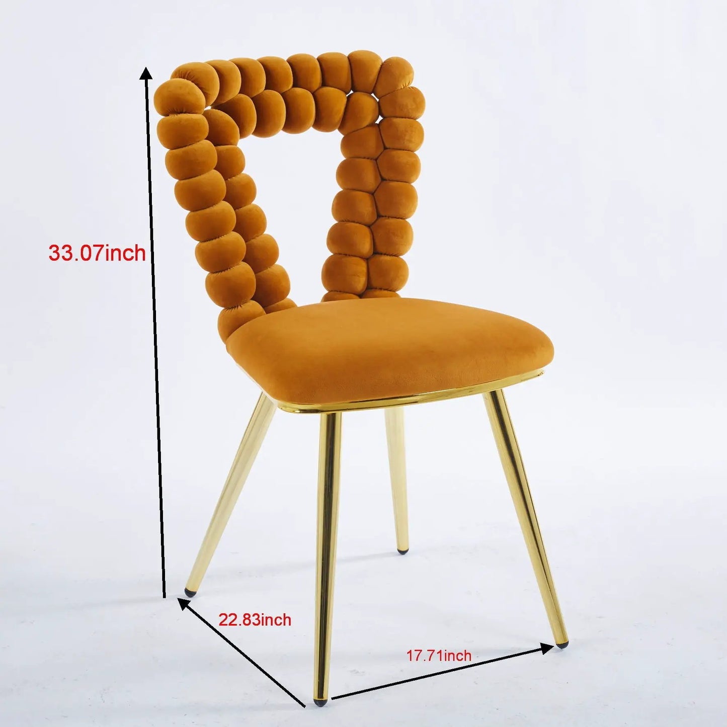 Modern Chair With Iron Tube Legs and Cushions