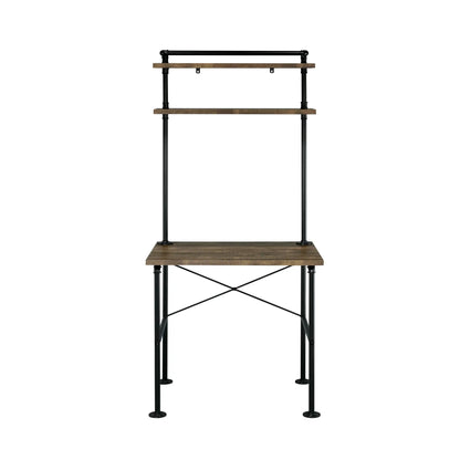 Ensata Rustic Writing Desk Black Oak Finish