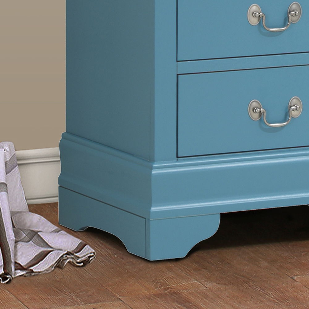 Traditional Style Lingerie Chest blue with English dovetail drawers and silver hardware on Tampa Home & Garden Store