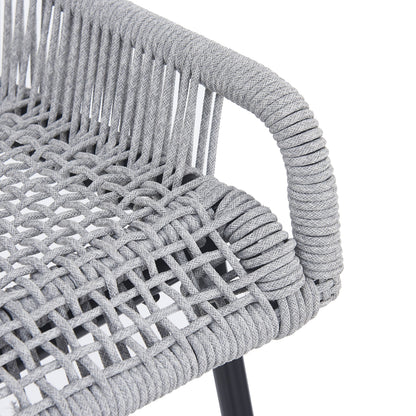 La Push light gray rope bar stool set of 2 for outdoor seating with woven texture on Tampa Home & Garden Store