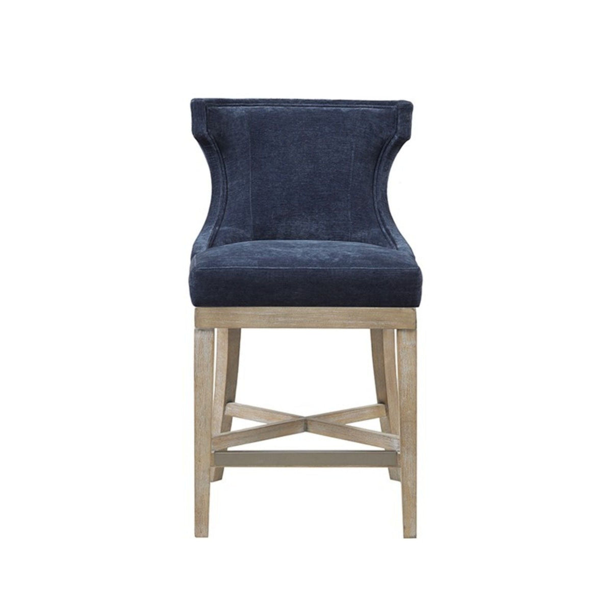 Carson Counter Stool with Swivel Seat in blue denim wingback, 24-27in, HouseOfZazla on Tampa Home & Garden Store