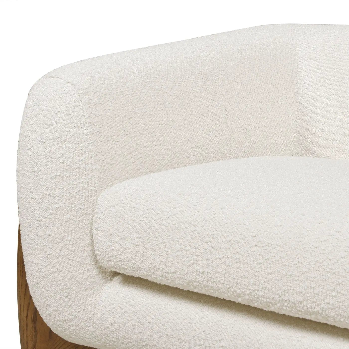Alpine Sherpa Arm Chair in cream sherpa fabric with wooden arm by Unique Piece Furniture on Tampa Home & Garden Store