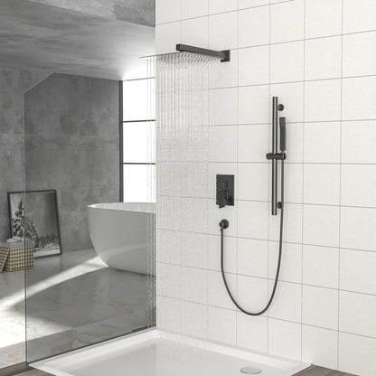 Wall mounted shower system with adjustable slide bar Matte Black by HouseOfZazla on Tampa Home & Garden Store
