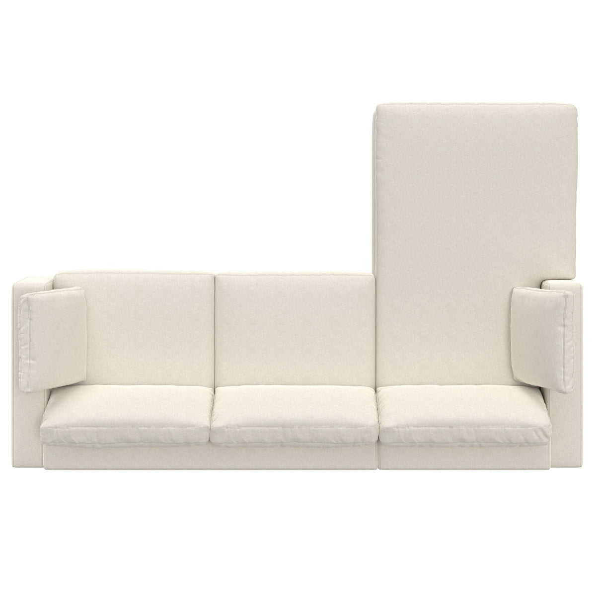 Charlie Upholstered Deep Seater Sectional Sofa beige fabric stationary by HouseOfZazla on Tampa Home & Garden Store