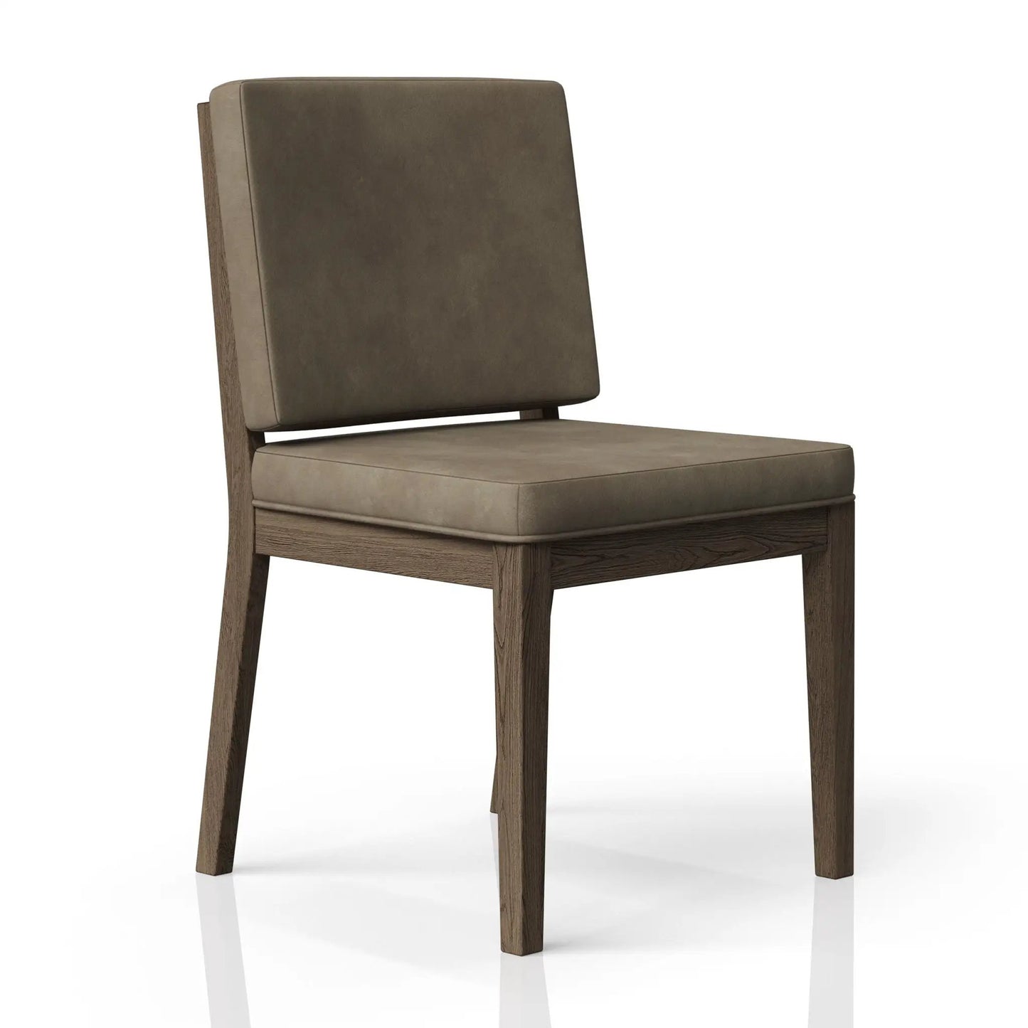 Soft Back Chair Set of 2 in Light Brown Finish