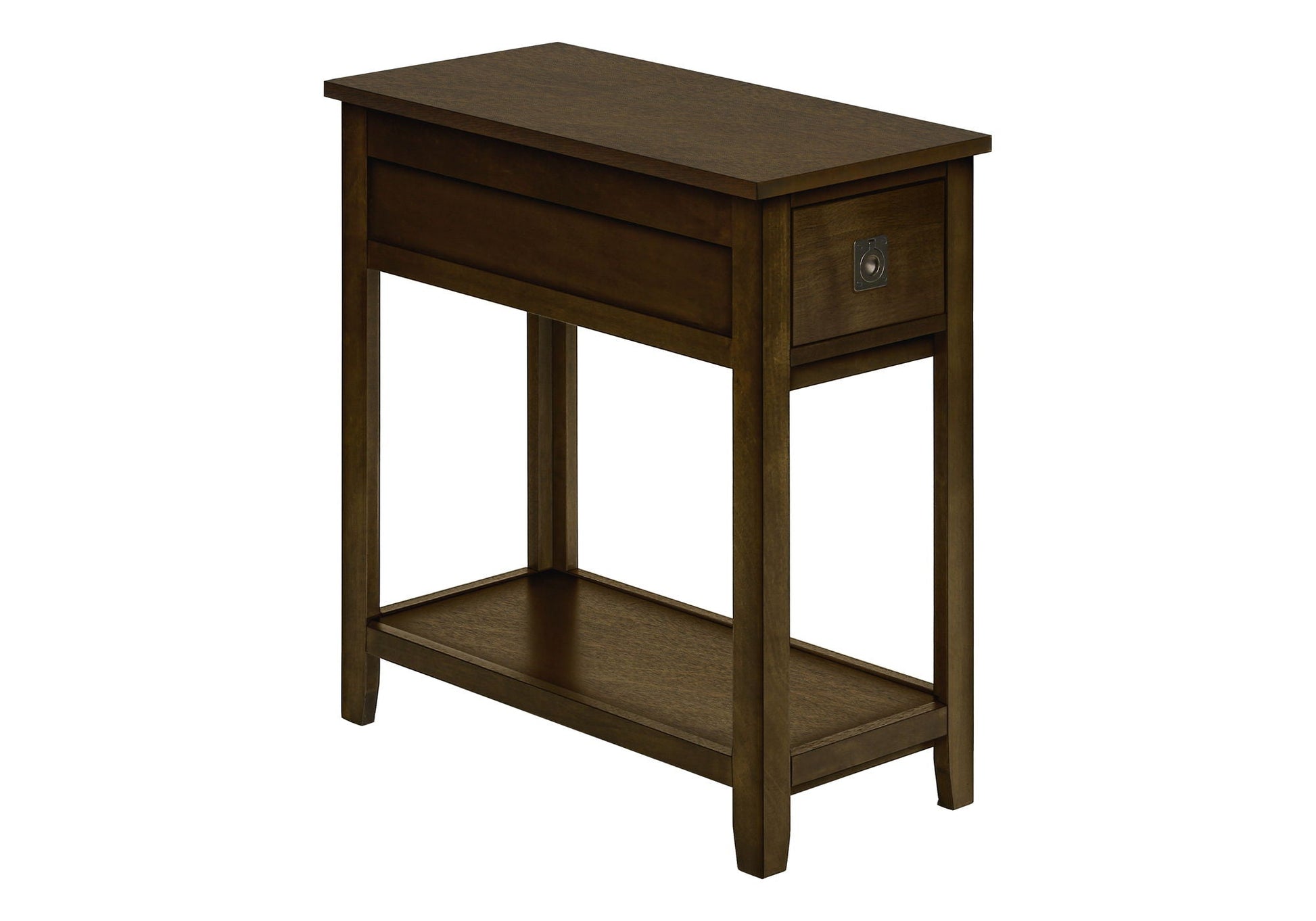 Accent end table 2-tier narrow with drawer in dark wood by HouseOfZazla on Tampa Home & Garden Store