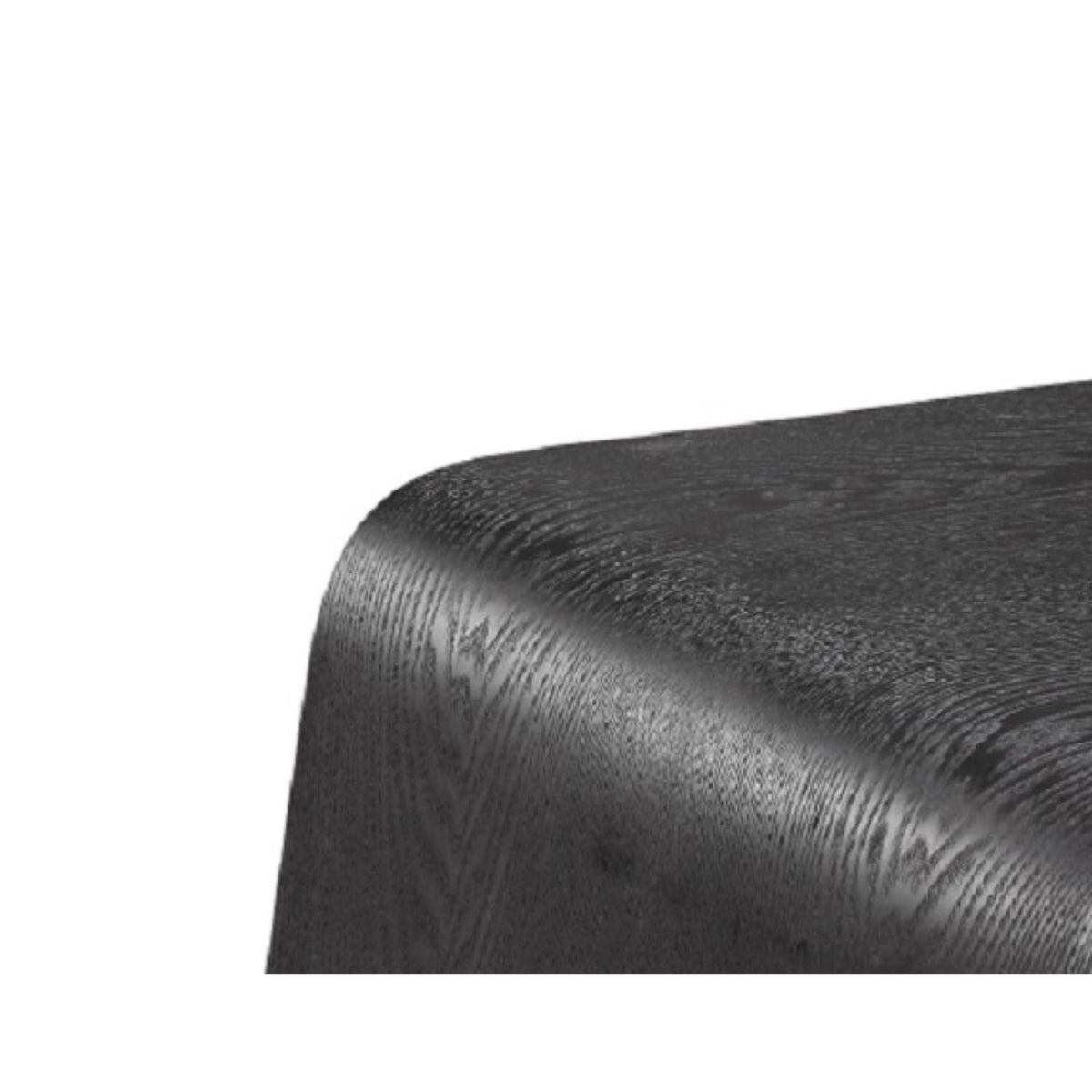 Brookside End Table top edge in dark brown wood finish with curved silhouette on Tampa Home & Garden Store