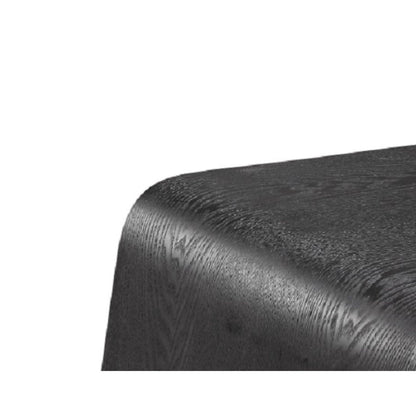 Brookside End Table top edge in dark brown wood finish with curved silhouette on Tampa Home & Garden Store