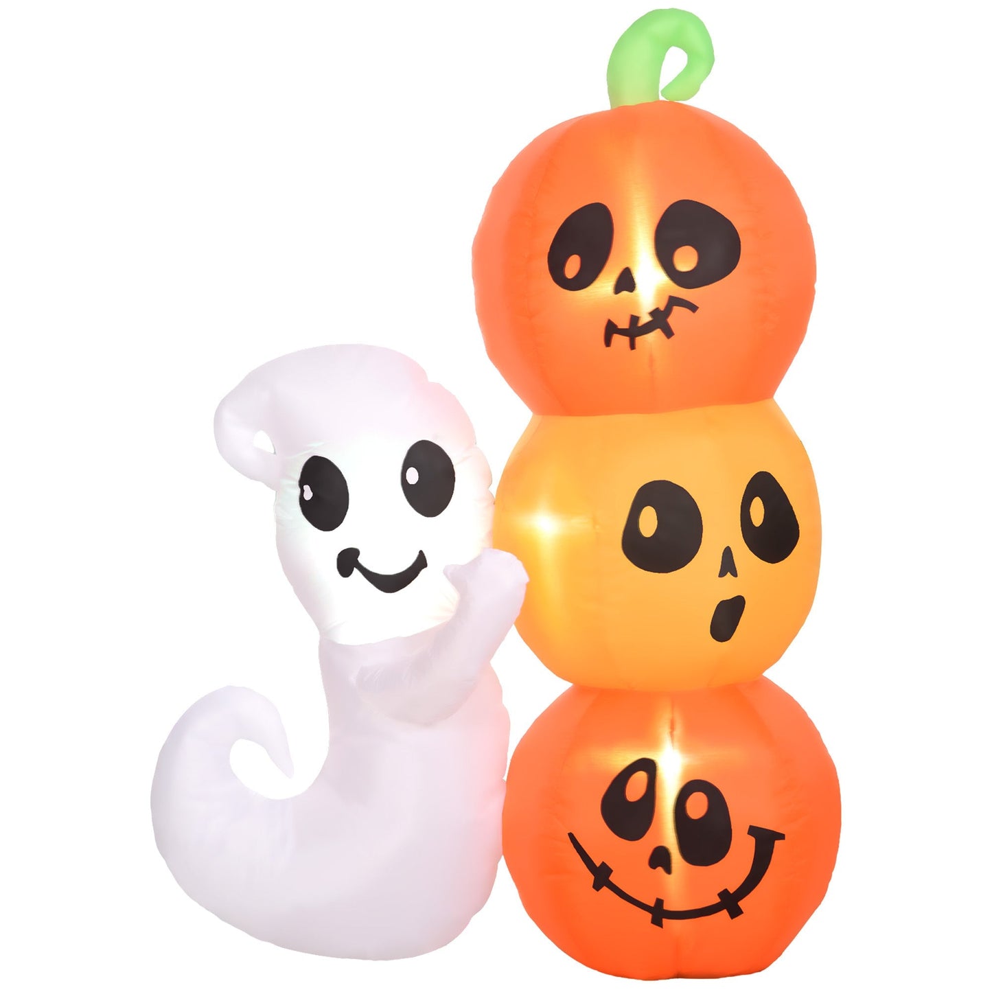 5-Foot Halloween Ghost and Pumpkin Inflatable with white ghost and orange pumpkins on Tampa Home & Garden Store