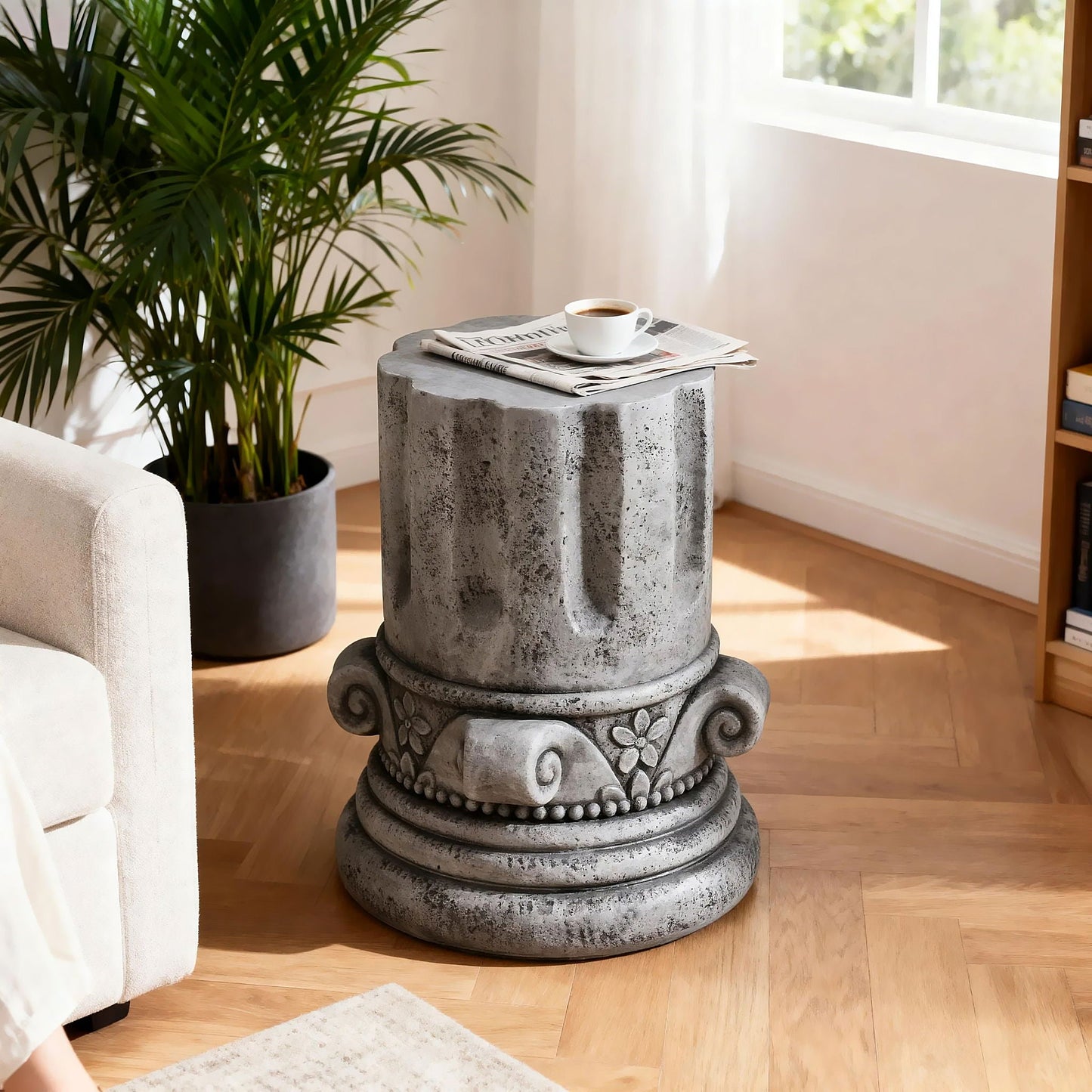 Modern Round Outdoor Side Table For Garden And Porch