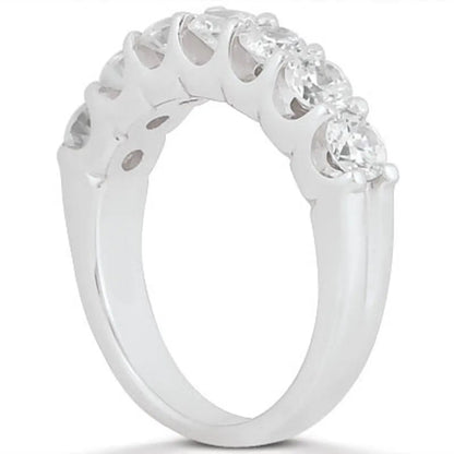 14k white gold diamond scalloped shared U-prong wedding ring band by Bids.com on Tampa Home & Garden Store