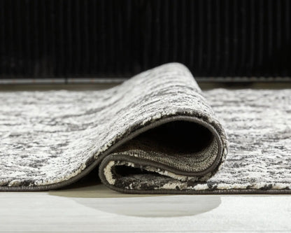 Glennisman rug, gray and white marled area rug with soft pile and rolled edge on Tampa Home & Garden Store