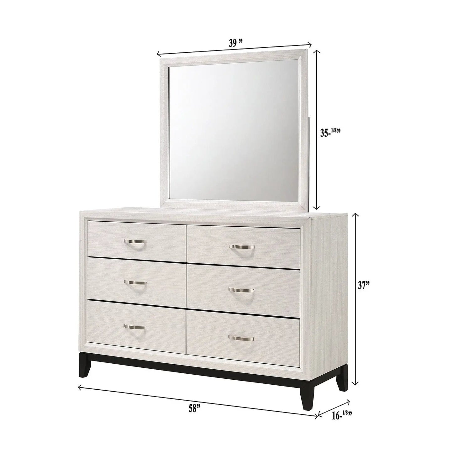 Contemporary 6 Drawer Dresser with Handles