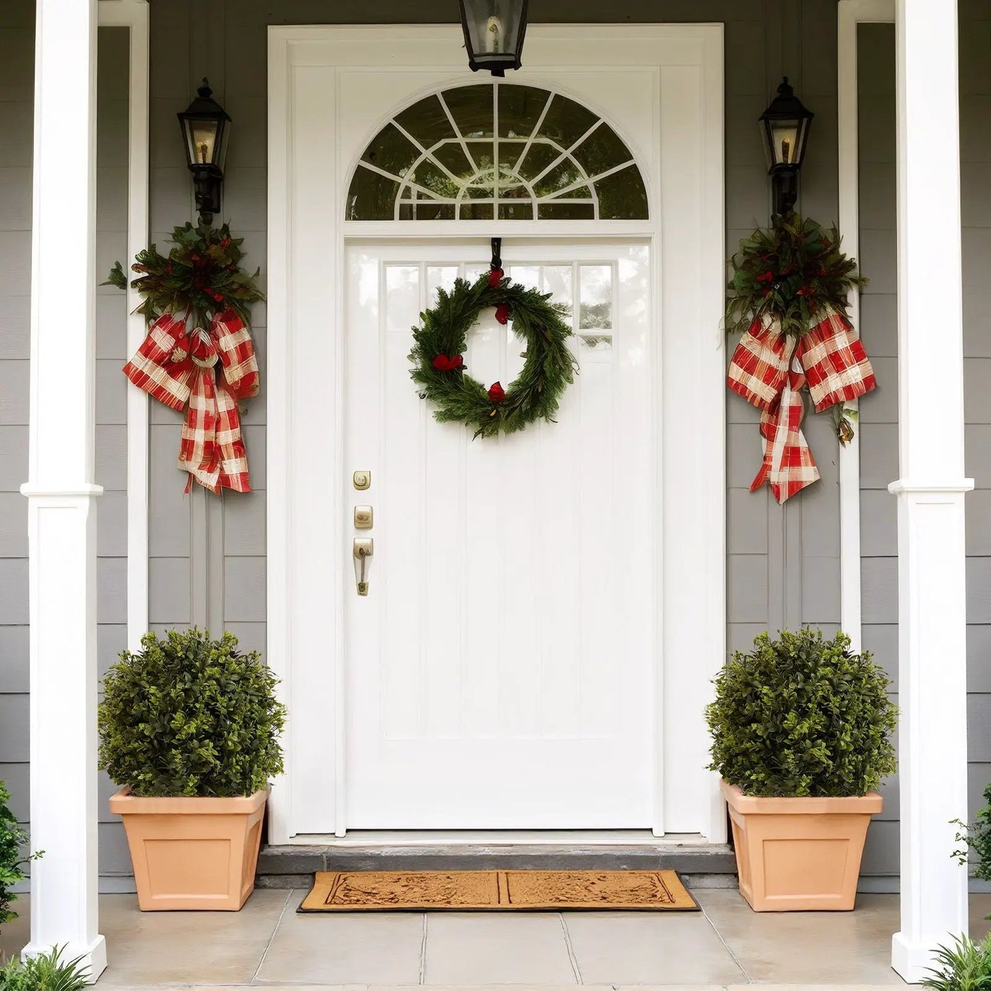 Artificial ball topiary trees in pots, green set of 2 Unique Piece Furniture on Tampa Home & Garden Store